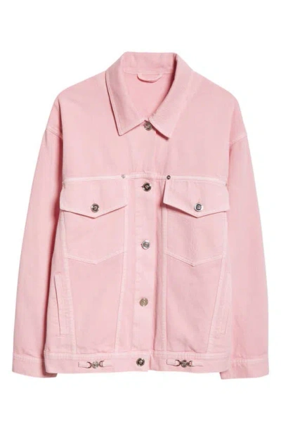 Versace Oversized Denim Jacket In Light Pink