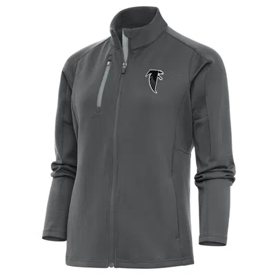 Antigua Charcoal Atlanta Falcons Throwback Logo Generation Full-zip Jacket