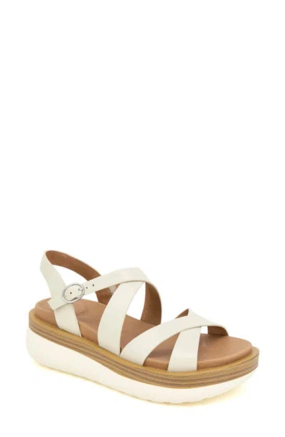 Gentle Souls By Kenneth Cole Rebha Strappy Wedge Sandal In Stone Leather