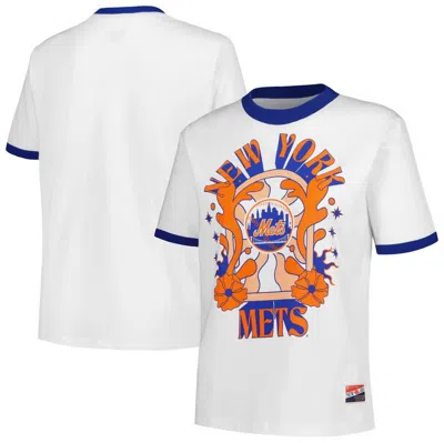 New Era White New York Mets Oversized Ringer T-shirt