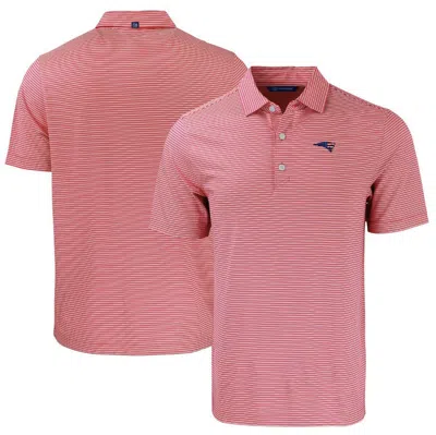 Cutter & Buck Red New England Patriots  Americana Forge Eco Double Stripe Stretch Recycled Polo