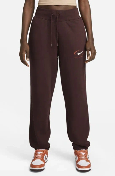 Nike Women's  Sportswear Phoenix Fleece Oversized High-waisted Pants In Brown