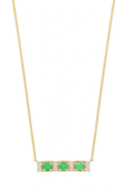 Bony Levy El Mar Emerald & Diamond Pendant Necklace In 18k Yellow Gold