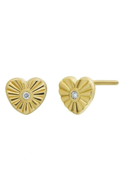 Bony Levy Diamond Heart Stud Earrings In 18k Yellow Gold