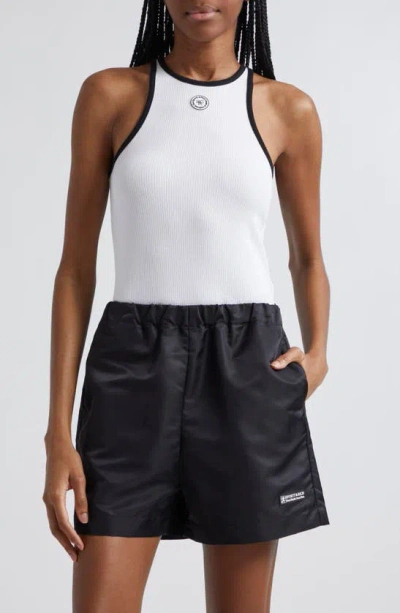 Sporty And Rich Contrast Rib Tank Top In White