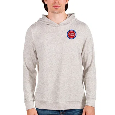 Antigua Oatmeal Detroit Pistons Absolute Pullover Hoodie