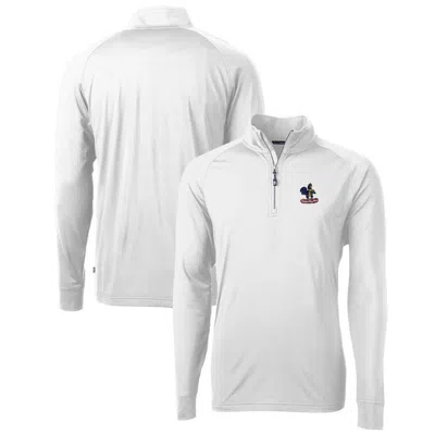 Cutter & Buck White Delaware Fightin' Blue Hens Adapt Eco Knit Stretch Recycled Quarter-zip Pullover