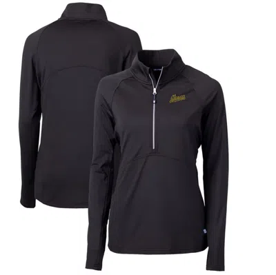Cutter & Buck Black George Mason Patriots Adapt Eco Knit Stretch Recycled Half-zip Pullover Top