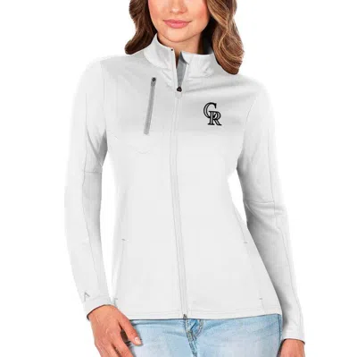 Antigua White/silver Colorado Rockies Generation Full-zip Jacket