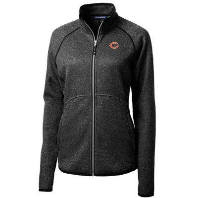 Cutter & Buck Heathered Charcoal Chicago Bears Mainsail Sweater-knit Full-zip Jacket In Heather Charcoal