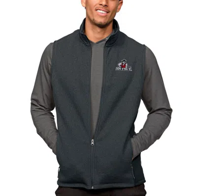 Antigua Heather Charcoal New Mexico State Aggies Course Full-zip Vest