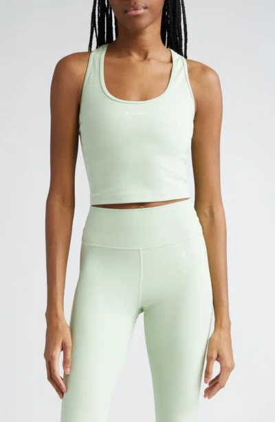 Sporty And Rich Crop Racerback Tank In Sage