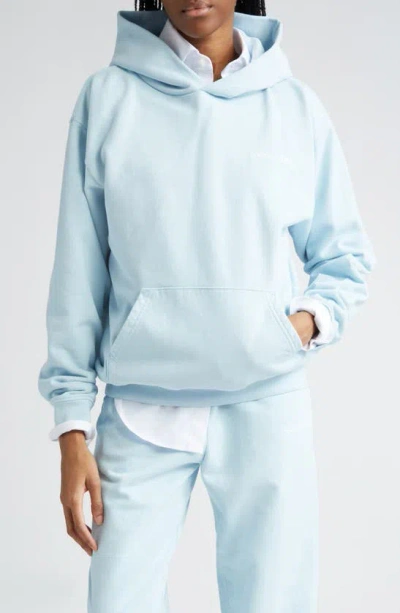 Sporty And Rich Eat More Veggies Cotton Graphic Hoodie In Baby Blue