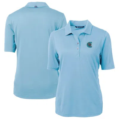 Cutter & Buck Powder Blue Charlotte Knights Virtue Drytec Eco Pique Recycled Polo