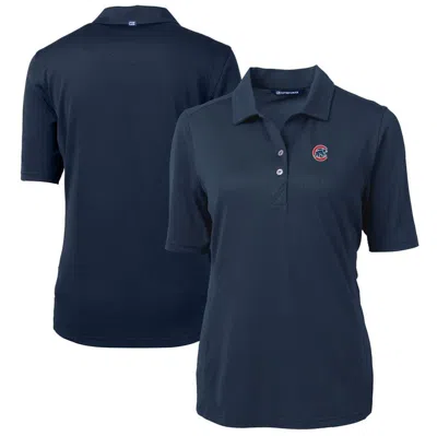 Cutter & Buck Navy Chicago Cubs Drytec Virtue Eco Pique Recycled Polo