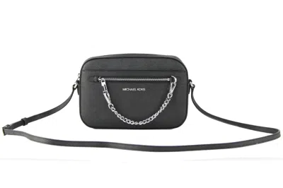 Michael Kors Jet Set Item Large East West Saffiano Leather Zip Chain Crossbody Women's Handbag In Black