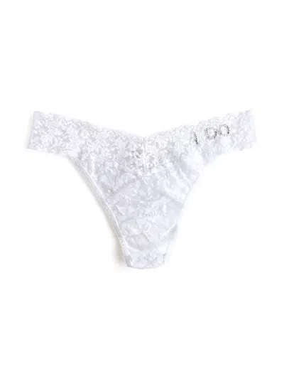 Hanky Panky I Do Crystal Signature Lace Original Rise Thong In White