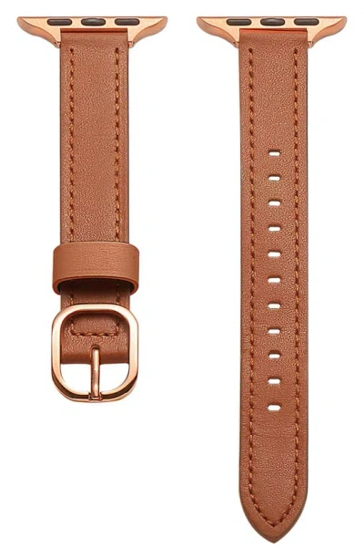 The Posh Tech Carmen Leather Apple Watch® Watchband In Brown