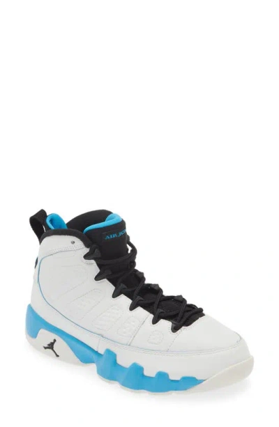 Jordan Kids' Air  9 Retro 'powder Blue' High Top Sneaker In White/ Black/ Powder Blue