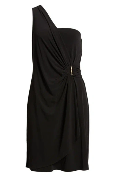 Tommy Bahama Clara Ruched One-shoulder Dress In Black