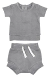 L'ovedbaby Babies' Organic Cotton T-shirt & Shorts Set In Mist