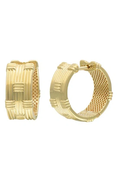 Bony Levy 14k Gold Textured Hoop Earrings In 14k Yellow Gold