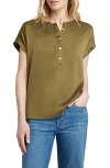 Faherty Desmond Silk Henley In Military Olive