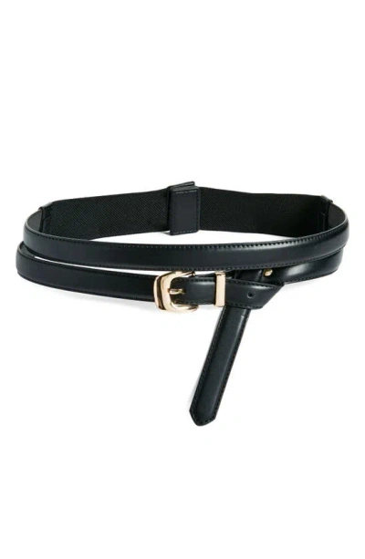 Nordstrom Cora Double Strap Faux Leather Belt In Black