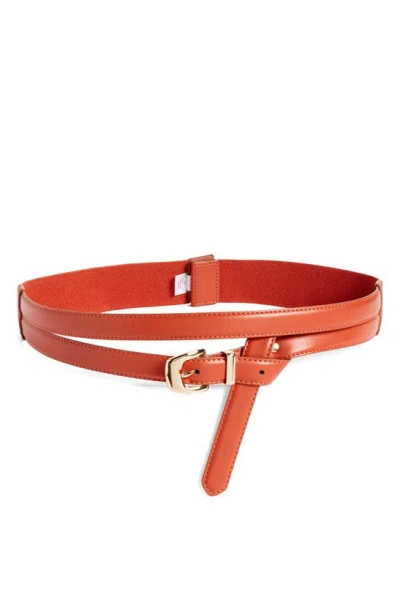 Nordstrom Cora Double Strap Faux Leather Belt In Rust Spice