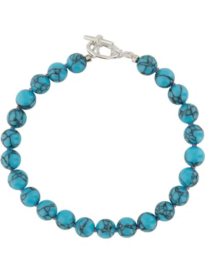 Needles Silver-tone Turquoise Beaded Bracelet In Baby Blue