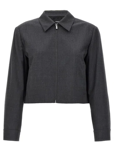 Theory Cropped Jacket In Gray