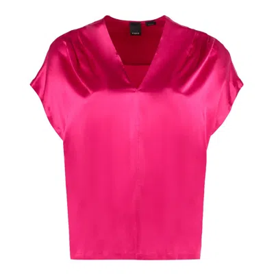 Pinko Fuchsia Silk Tops & T-shirt In Pink