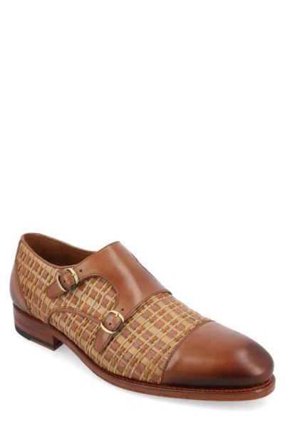 Taft The Lucca Double Monk Strap Shoe In Brown Woven