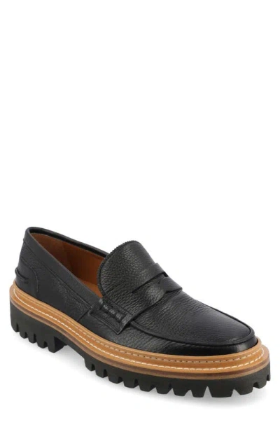Taft The Country Lug Sole Penny Loafer In Black