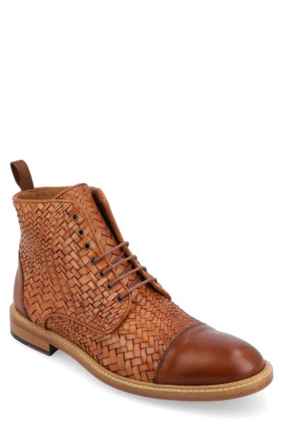 Taft The Rome Woven Boot In Brown Wove