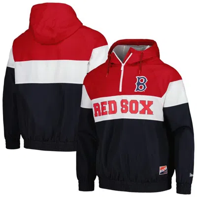 New Era Navy Boston Red Sox Ripstop Raglan Quarter-zip Hoodie Windbreaker Jacket