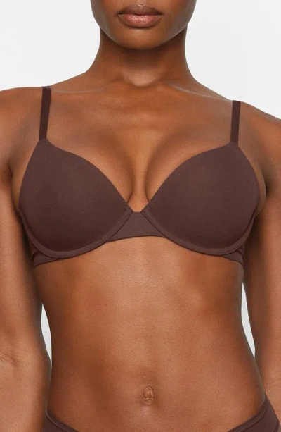 Skims Fits Everybody Underwire T-shirt Bra In Cocoa