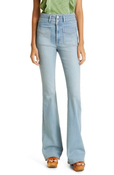 Veronica Beard Beverly High-rise Flared Jeans In Light Denim