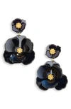Nordstrom Pansy Drop Earrings In Navy- Gold