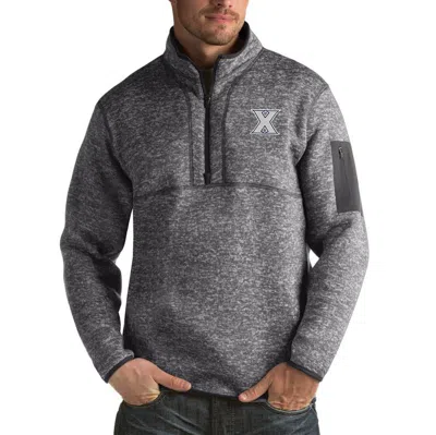 Antigua Charcoal Xavier Musketeers Fortune Big & Tall Quarter-zip Pullover Jacket