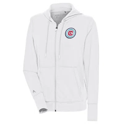 Antigua White Chicago Fire Moving Full-zip Hoodie Jacket
