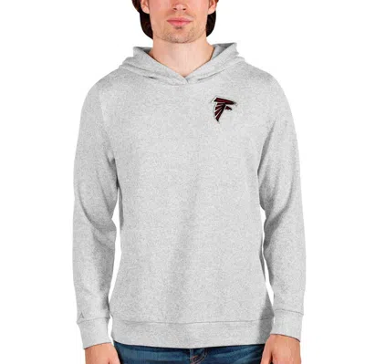 Antigua Heathered Gray Atlanta Falcons Absolute Pullover Hoodie In Heather Gray