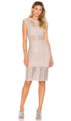 Twenty Crafted Mesh Midi Dress In Taupe