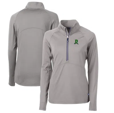 Cutter & Buck Gray Dayton Dragons Adapt Eco Knit Stretch Recycled Half-zip Top