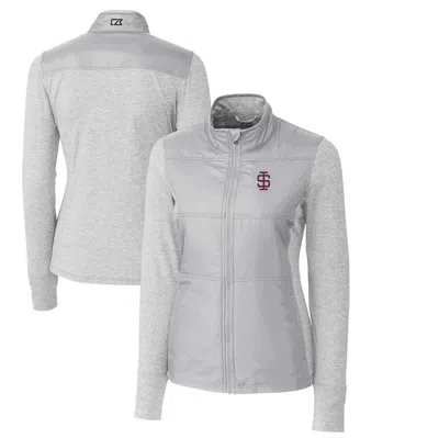 Cutter & Buck Gray Southern Illinois Salukis Vault Stealth Hybrid Quilted Full-zip Jacket