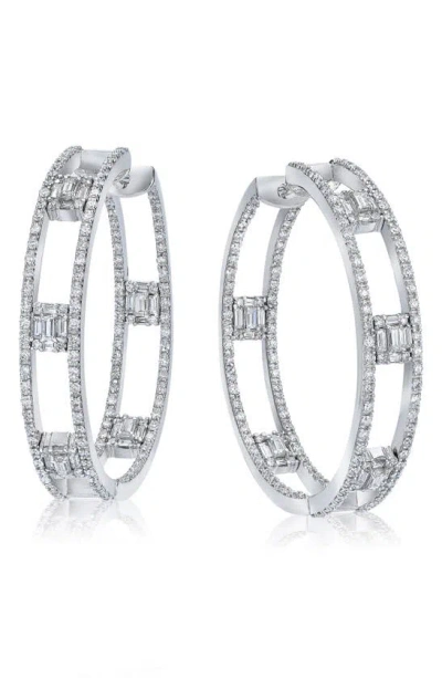 Mindi Mond Clarity Inside-out 18k White Gold Diamond Hoop Earrings