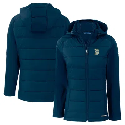 Cutter & Buck Navy Boston Red Sox City Connect Evoke Hybrid Eco Softshell Recycled Full-zip Hoodie