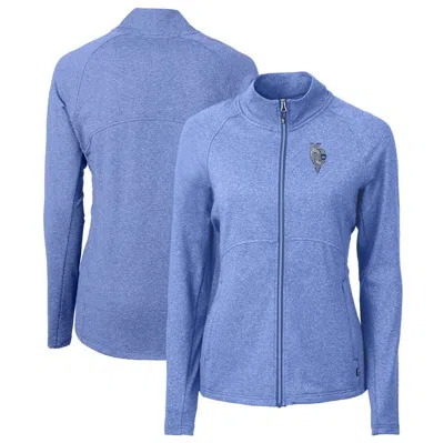 Cutter & Buck Heather Royal Kansas City Royals City Connect Adapt Eco Knit Heather Recycled Full-zi