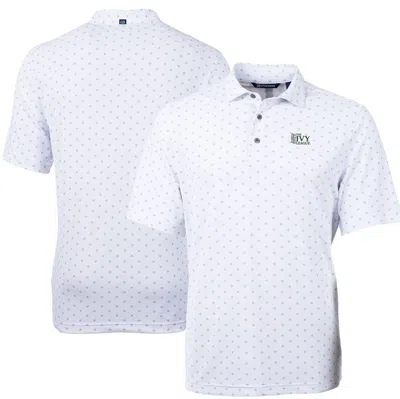 Cutter & Buck White Ivy League Drytec Virtue Eco Pique Tile Print Recycled Polo