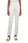 Ming Wang Straight Leg Pull-on Pants In White